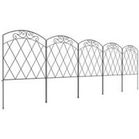 Outsunny 80cm3m Swirl‑Design Outdoor Picket Fence Panels, Black, Refurbished