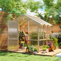 Outsunny 6.6 x 6ft Wooden Polycarbonate Greenhouse w/ Lockable Door Refurbished