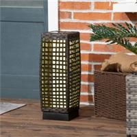 Outsunny Rattan Solar Lantern w/Auto On/Off Solar Powered LED Lights Refurbished