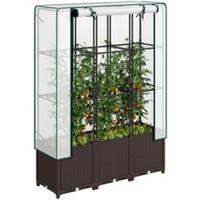 Outsunny Plastic Vegetable Planter Box With Trellis, Refurbished