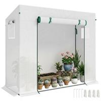 Outsunny 200x76x168cm Walk-in Garden Greenhouse Plant Warm House w/ Roll Up Door