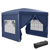 Outsunny 3x3(m) Garden Pop Up Gazebo Canopy Marquee w/ Carry Bag, Blue