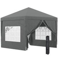 Outsunny 3x3(m) Pop Up Gazebo Canopy Marquee w/ Carry Bag, Grey