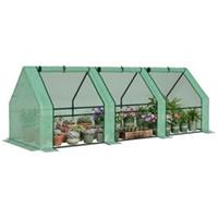Outsunny Mini Greenhouse Garden Planter Zipper Doors Portable 270 x 90 x 90cm