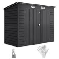Outsunny 8 x 4FT Metal Garden Storage Shed with Double Doors, Grey