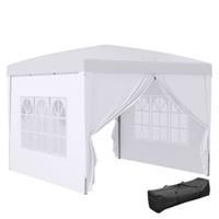 Outsunny 3x3(m) Garden Pop Up Gazebo Canopy Marquee w/ Carry Bag, White
