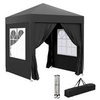 Outsunny 2x2m Garden Pop Up Gazebo Canopy Tent Marquee w/ Carry Bag, Black