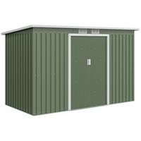 Outsunny 9 x 4FT Metal Garden Storage Shed w/ 2 Door, Light Green