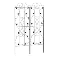 Outsunny Set of 2 Metal Trellis for Climbing Plants, Leaf Design, 50 x 186cm