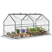 Outsunny Greenhouse Plants Foil Tomato Vegetable House W/ 2 Windows Clear