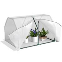 Outsunny Mini Greenhouse Grow House PVC Cover Steel Frame White 99 x 71 x 60cm