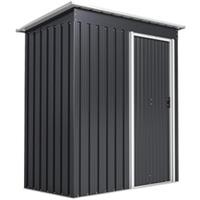 Outsunny 5 x 3ft Garden Storage Shed Sliding Door Sloped Roof Tool, Black