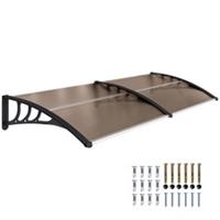 Outsunny Outdoor Curved Window Porch Canopy Awning UV Rain Cover 0.8x2m Brown