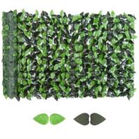 Outsunny Artificial Leaf Hedge Screen Privacy Fence Panel for Garden 3Mx1M