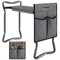 Outsunny Garden Kneeler Foldable Seat Bench EVA Foam Pad with Tool Bag Pouch
