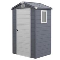 Outsunny 4 x 3ft Garden Shed Storage w/ Foundation Kit, Vents, Grey