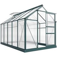 Outsunny 6x10ft Walk-In Polycarbonate Greenhouse Plant Grow Galvanized Aluminium