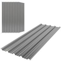 Outsunny Pack of 12 Metal Roofing Sheets for Greenhouse, Light Grey