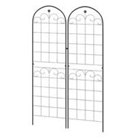 Outsunny Set of 2 Metal Trellis for Climbing Plants, Floral Design, 50 x 180cm