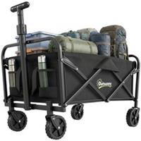 Outsunny 93L Festival Trolley, 100kg Heavy Duty Folding Trolley Cart, Black