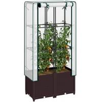 Outsunny Plastic Vegetable Planter with Trellis, 80 x 40 x 140 cm
