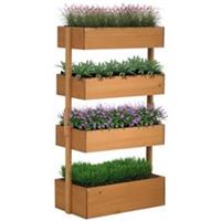 Outsunny 80cm x 45cm x 142cm Raised Garden Bed Wooden Plant Stand Orange
