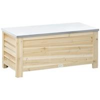 Outsunny 155L Outdoor Storage Box, Wooden Outside Tool organiser Container