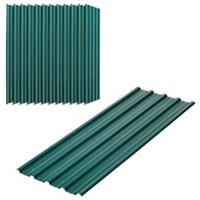 Outsunny Pack of 12 Corrugated Metal Roofing Sheets for Greenhouse, Green