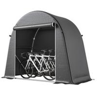 Outsunny 8 x 4 ft Garden Storage Shed Tent Bike Tent 3-4 Bikes, Dark Grey