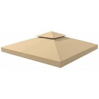 Outsunny 3(m) 2 Tier Garden Gazebo Top Cover Replacement Canopy Roof Deep Beige