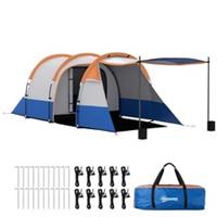Outsunny 2 Man Camping Tunnel Tent with Bedroom and Living Room, Orange