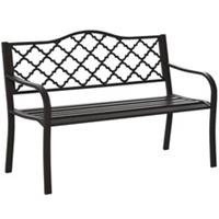 Outsunny Outdoor Garden Bench 2 Seater Patio Porch Loveseat Chair Seater Brown