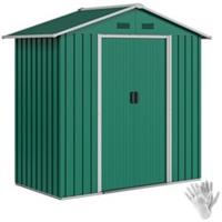 Outsunny 6.5x3.5ft Metal Garden Shed for Garden and Outdoor Storage, Green