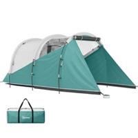 Outsunny 3000mm Waterproof Camping Tent with 2 Rooms for 3 Man, Green