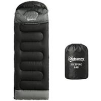 Outsunny Sleeping Bag for Adults, Lightweight & Compact Sleeping Bag, Black