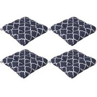 Outsunny Set of 4 Outdoor Seat Cushion with Ties, for Garden Furniture, Blue