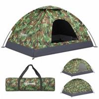Outsunny Camping Tent for 2 Person Dome Tent w/ Storage Pocket Multicoloured