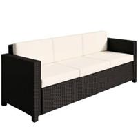 Outsunny Rattan Wicker 3-seater Sofa Chair Patio Furniture w/ Cushion Black