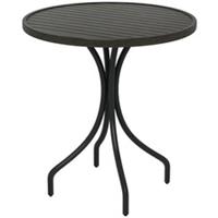 Outsunny Round Garden Table Outdoor Side Table with Steel Frame Grey