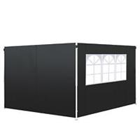 Outsunny Gazebo Replacement Exchangeable Wall Panels w/ Window, Black
