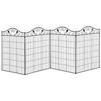 Outsunny Garden Decorative Fence 4 Panels 44in x 12ft Steel Wire Border Edging