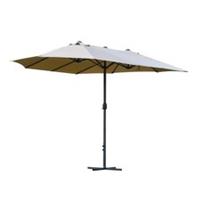 Outsunny 4.6M Garden Umbrella Canopy Sun Shade, Only Cross Base, Khaki