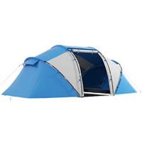 Outsunny 4-6 Persons Camping Tent Dome Family Travel Group Hiking Room Fishing