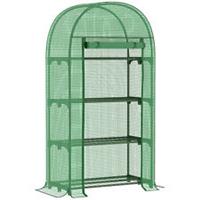 Outsunny 80 x 49 x 160cm Mini Greenhouse Portable Green House with Shelf Green