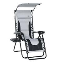 Outsunny Zero Gravity Lounger Chair, Folding Camping Reclining Chair, Grey