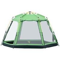 Outsunny 6 Person Camping Tent 2-Tier Pop-up Tent w/ Portable Carry Bag