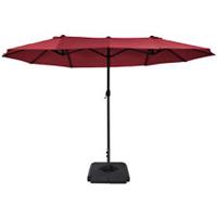 Outsunny 4.6M Garden Parasol Double-sided Crank Sun Umbrella W/ Weights Red