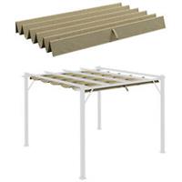 Outsunny Pergola Shade Cover Replacement Canopy for 3 x 3(m) Pergola, Tan