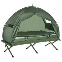 Outdoor 1 Person Folding Dome Tent Hiking Camping Bed Cot W/ Sleeping Bag New