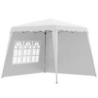 Outsunny 2.4 x 2.4m UV50+ Pop Up Gazebo Canopy Tent with Carry Bag, White